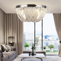 Lampadario a nappe Lampada da soffitto di design Colore argento oro