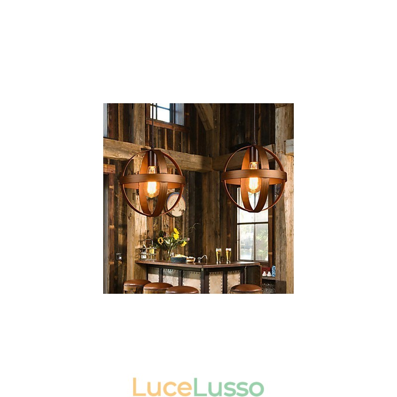 Lampada in ferro retrò, lampadario moderno minimalista in stile industriale