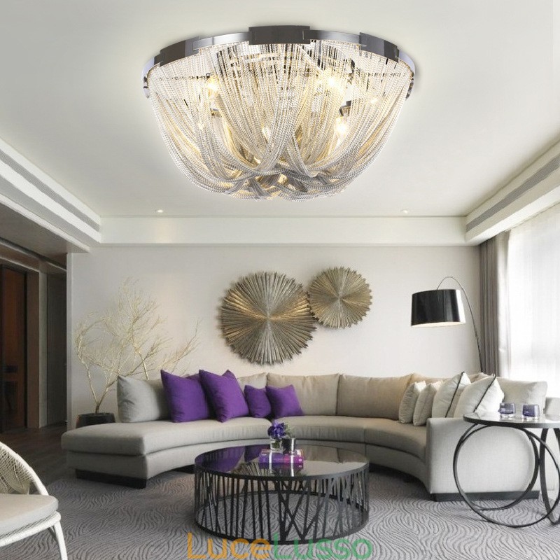 Lampadario a nappe Lampada da soffitto di design Colore argento oro