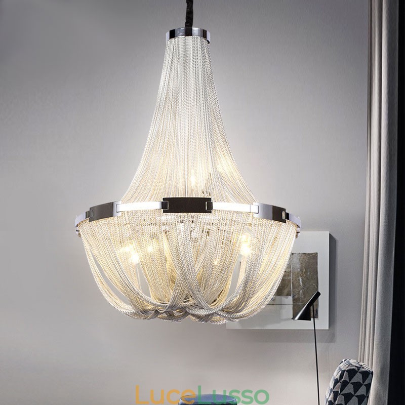 Lampadario a nappe Lampada a sospensione di design Colore argento oro