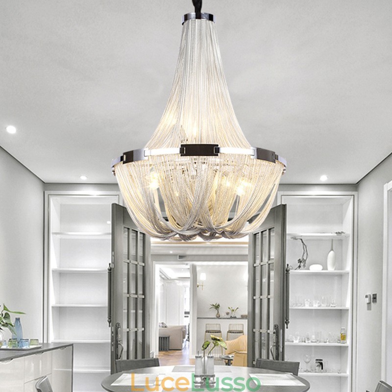 Lampadario a nappe Lampada a sospensione di design Colore argento oro