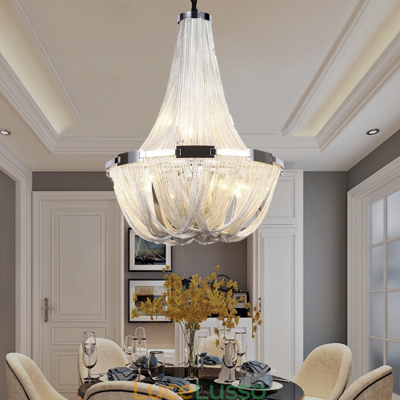 Lampadario a nappe Lampada a sospensione di design Colore argento oro