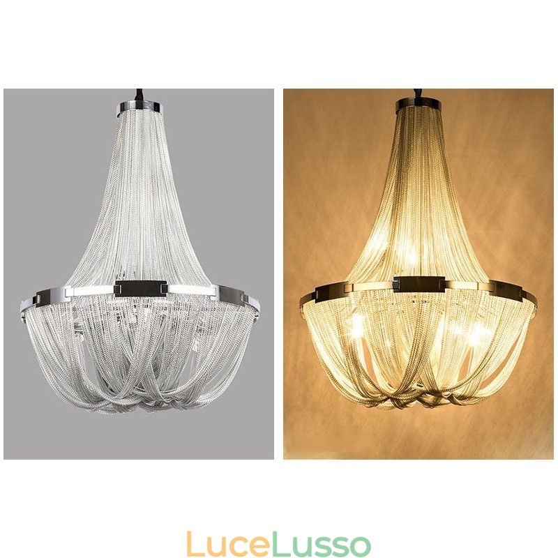 Lampadario a nappe Lampada a sospensione di design Colore argento oro
