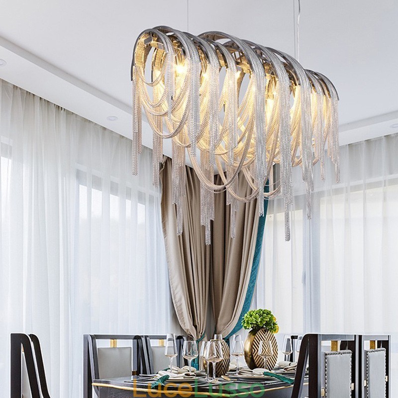 Lampadario a nappe Lampada a sospensione di design Colore argento oro