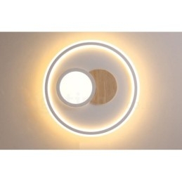 Plafoniere rotonde da soffitto in legno dimmerabili, moderne e contemporanee, in stile nordico, con telecomando, utilizzabili anche come applique