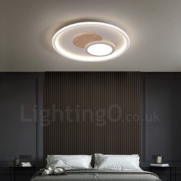 Plafoniere rotonde da soffitto in legno dimmerabili, moderne e contemporanee, in stile nordico, con telecomando, utilizzabili anche come applique