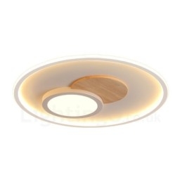 Plafoniere rotonde da soffitto in legno dimmerabili, moderne e contemporanee, in stile nordico, con telecomando, utilizzabili anche come applique