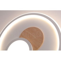 Plafoniere rotonde da soffitto in legno dimmerabili, moderne e contemporanee, in stile nordico, con telecomando, utilizzabili anche come applique