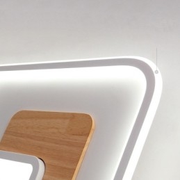 Plafoniere da soffitto quadrate in stile nordico moderno contemporaneo dimmerabili in legno con telecomando, utilizzabili anche come applique