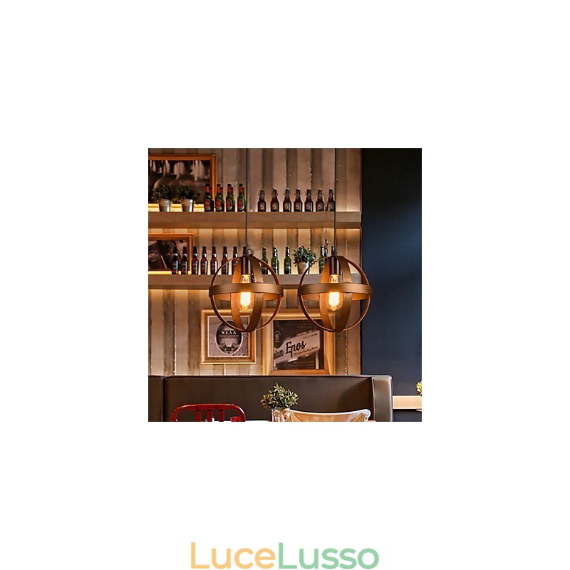 Lampada in ferro retrò, lampadario moderno minimalista in stile industriale