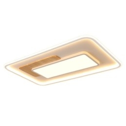 Plafoniere da soffitto rettangolari in stile nordico moderno contemporaneo dimmerabili in legno con telecomando, utilizzabili anche come applique