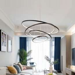 Grande lampada a sospensione 4 anelli 5 anelli nero bianco oro design moderno