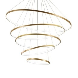 Grande lampada a sospensione 4 anelli 5 anelli nero bianco oro design moderno