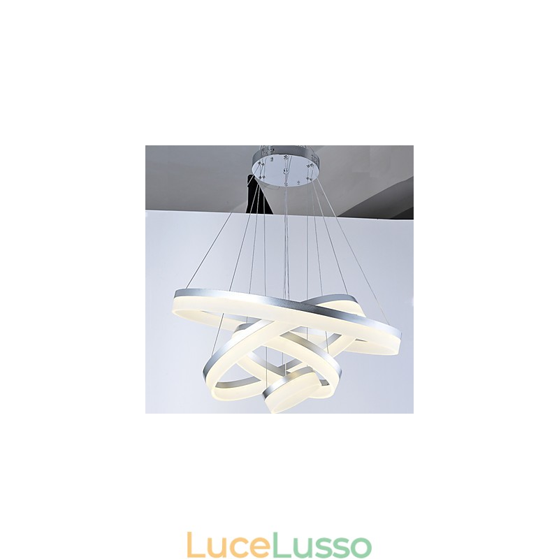Lampadario in acrilico con anello pendente, apparecchi di illuminazione con