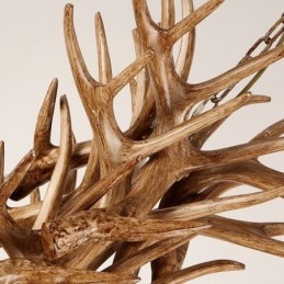 Lampadario antico retrò artistico rustico a due livelli con 9 luci e corna di cervo