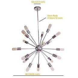 Lampadario moderno globo soggiorno pendente sala da pranzo shopping negozio notte metallo cromato