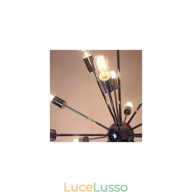 Lampadario moderno globo soggiorno pendente sala da pranzo shopping negozio notte metallo cromato
