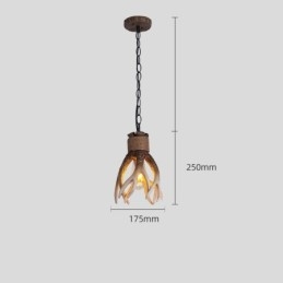 Lampada a sospensione antica rustica artistica retrò con corna di cervo