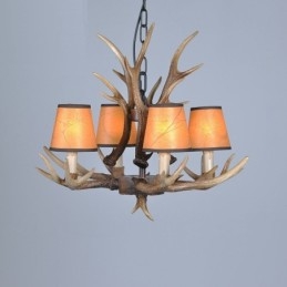 Lampadario antico retrò artistico rustico a 4 luci con paralumi