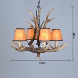 Lampadario antico retrò artistico rustico a 4 luci con paralumi