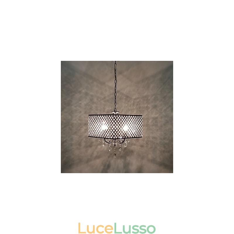 Lampadario in metallo dipinto in cristallo classico tradizionale