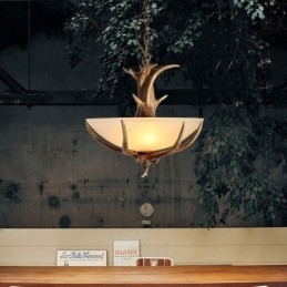 Lampada a sospensione antica rustica artistica retrò con paralume in vetro