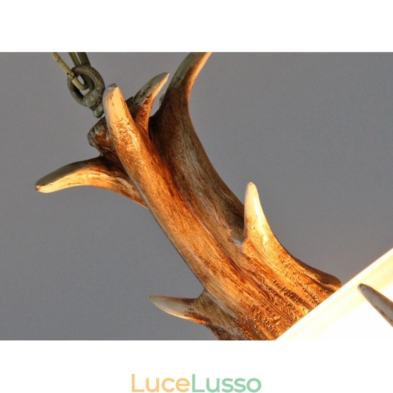 Lampada a sospensione antica rustica artistica retrò con paralume in vetro