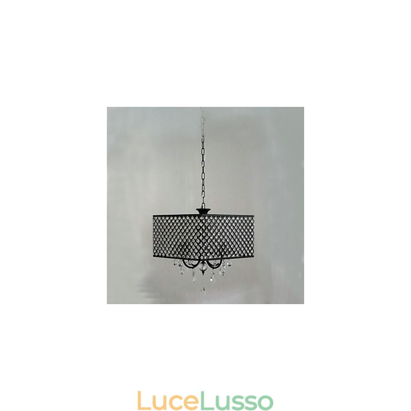 Lampadario in metallo dipinto in cristallo classico tradizionale
