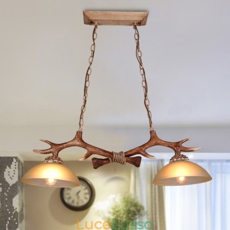 2 luci a sospensione antiche in stile retrò rustico artistico marrone chiaro con paralume in vetro 2 luci a sospensione antiche in stile retrò rustico artistico marrone chiaro con paralume in vetro