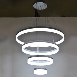 Lampadario in acrilico con anello pendente, apparecchi di illuminazione con