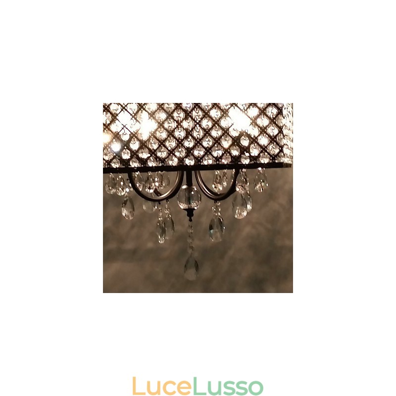 Lampadario in metallo dipinto in cristallo classico tradizionale