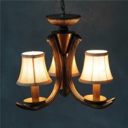 Lampadario antico retrò artistico rustico a 3 luci con paralumi