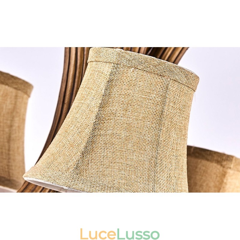 Lampadario antico retrò artistico rustico a 5 luci con paralumi