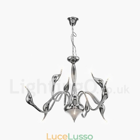 Lampadario moderno contemporaneo in metallo elettroplaccato cromato oro a 9 luci Lampadario moderno contemporaneo in metallo elettroplaccato cromato oro a 9 luci