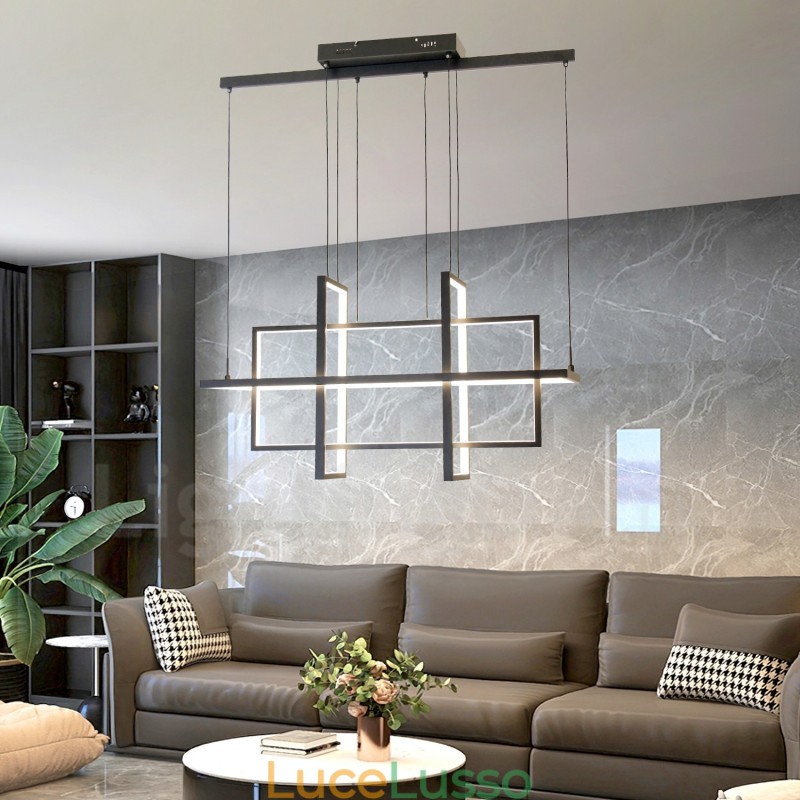 Lampada a sospensione dimmerabile Design moderno Quattro rettangoli