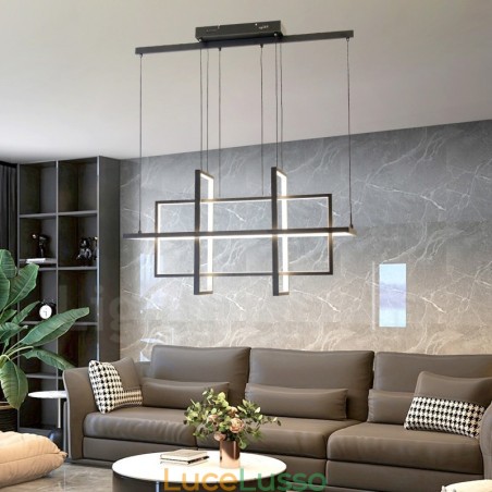Lampada a sospensione dimmerabile Design moderno Quattro rettangoli Lampada a sospensione dimmerabile Design moderno Quattro rettangoli