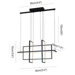 Lampada a sospensione dimmerabile Design moderno Quattro rettangoli
