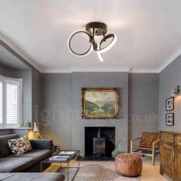 Interruttore Triac dimmerabile nero moderno contemporaneo stile nordico montaggio a filo lampada da soffitto rotonda