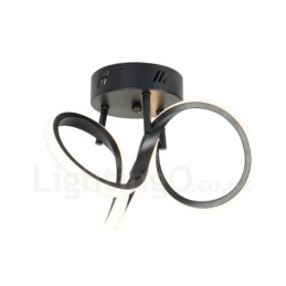 Interruttore Triac dimmerabile nero moderno contemporaneo stile nordico montaggio a filo lampada da soffitto rotonda