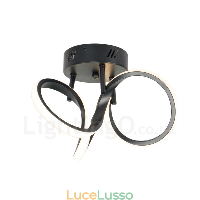 Interruttore Triac dimmerabile nero moderno contemporaneo stile nordico montaggio a filo lampada da soffitto rotonda