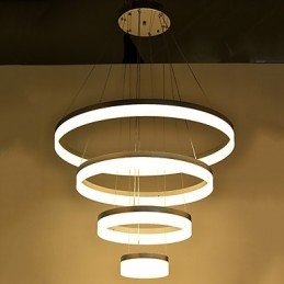 Lampadario in acrilico con anello pendente, apparecchi di illuminazione con