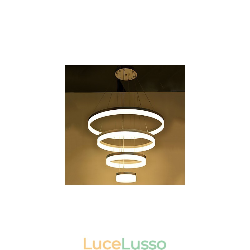 Lampadario in acrilico con anello pendente, apparecchi di illuminazione con