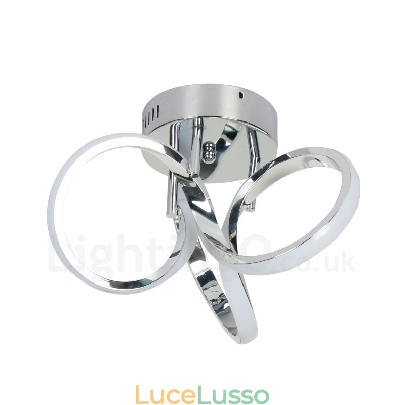 Interruttore Triac dimmerabile cromato moderno contemporaneo stile nordico montaggio a filo lampada da soffitto rotonda