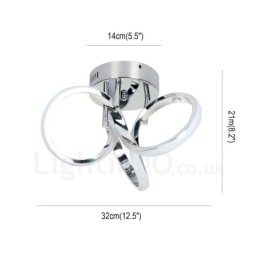 Interruttore Triac dimmerabile cromato moderno contemporaneo stile nordico montaggio a filo lampada da soffitto rotonda