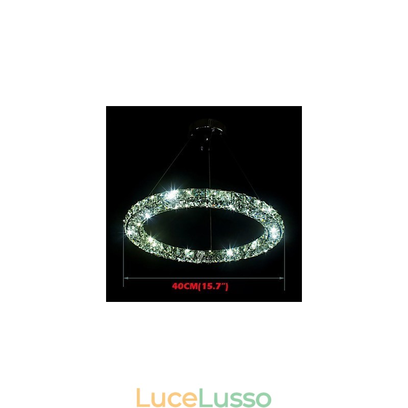 Lampada a sospensione in cristallo moderna, singola D40CM, tre lati, K9, lampada da soffitto per interni in cristallo