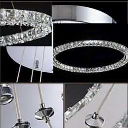 Lampada a sospensione in cristallo moderna, singola D40CM, tre lati, K9, lampada da soffitto per interni in cristallo