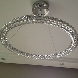 Lampada a sospensione in cristallo moderna, singola D40CM, tre lati, K9, lampada da soffitto per interni in cristallo