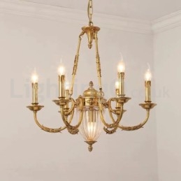 Lampadario di cristallo francese di lusso interamente in rame Lampada da pranzo Lampadario