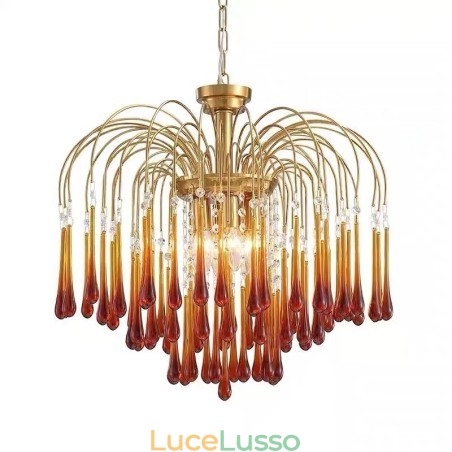 Lampadario in vetro a forma di goccia d'acqua Lampadario in vetro a forma di goccia d'acqua