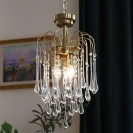 Lampadario in vetro a forma di goccia d'acqua